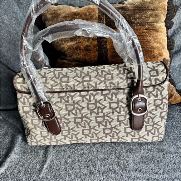 DKNY Brown and Cream Satchel - Picture 2 of 5